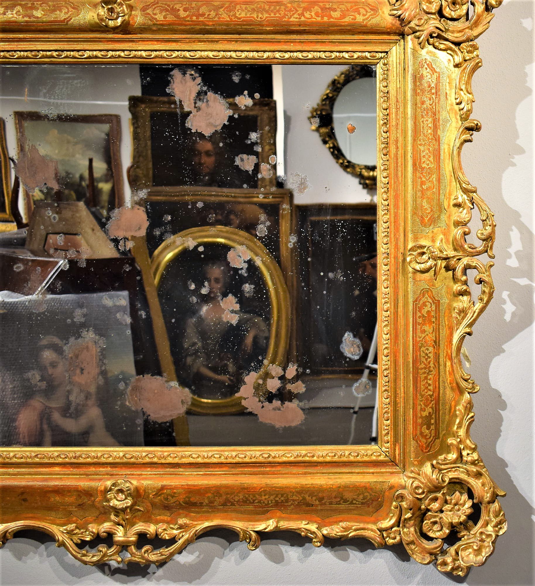 Grande specchiera dorata Luigi XV